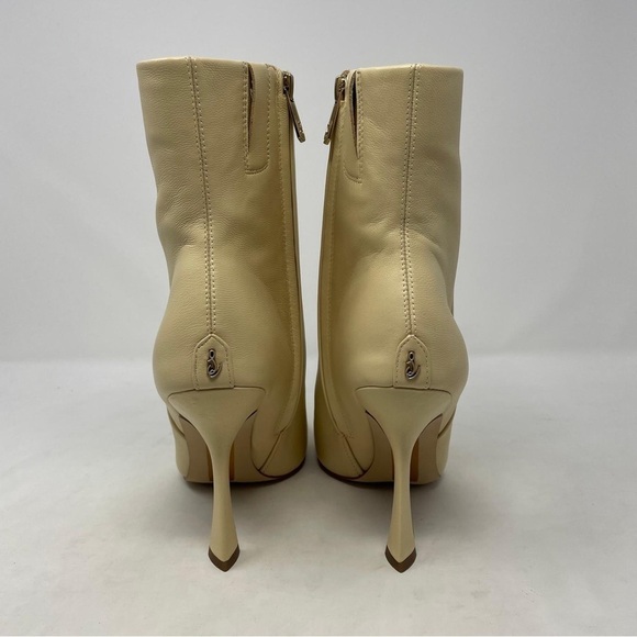 Sam Edelman Ella Leather Pointed Toe Ankle Dress Booties in Eggshell -  NWT - Picture 7 of 13
